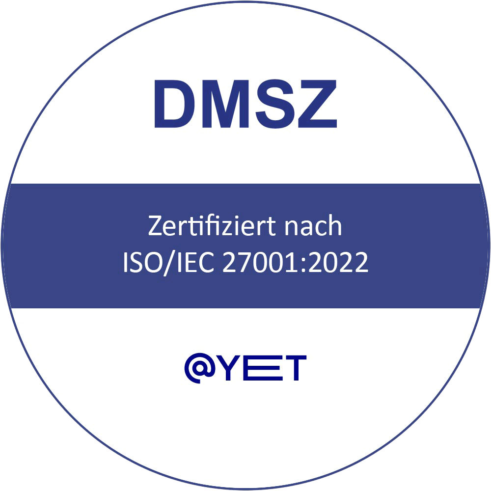 Die @-yet GmbH aus Leichlingen ist zertifiziert nach ISO/IEC 27001:2022